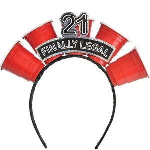 Finallly 21 Shot Glass Headband 10.25" x 10" 1-Piece